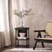 SoBuy Table de conférence, meuble de rangement avec éléments en bambou, noir, moderne, modèle HFBT03-SCH