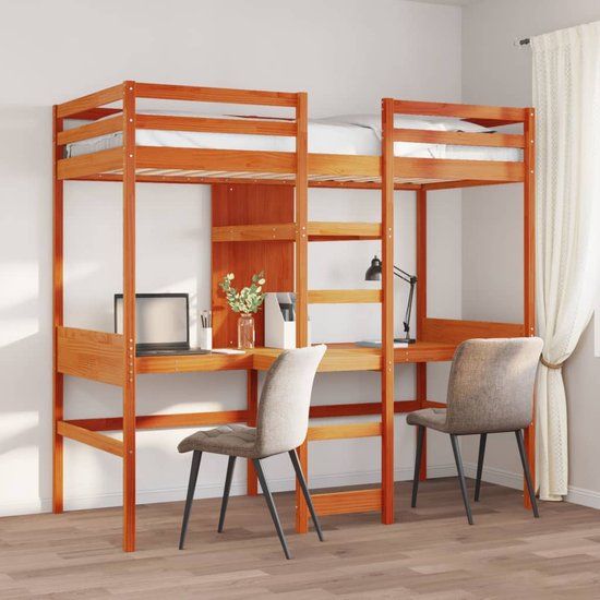 vidaXL Hoogslaper Grenenhout Wasbruin 75x190 cm