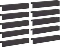 vidaXL Bordure de jardin - 10 pièces - 100 x 15 x 15 cm - Acier - Noir