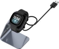 Strap-it Oplaadstation - Docking Station Geschikt voor Fitbit Versa 3 / Versa 4 / Sense / Sense 2 - Zilver-Grijs