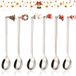 Unyqoos® Set de 6 cuillères festives en acier inoxydable avec décoration de Noël