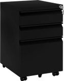 OEM IJzeren archiefkast op wielen - kast voor kantoor of woonkamer - 39x48x62 cm - zwart