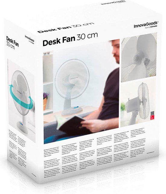 Innovagoods Home Climate witte bureauventilator