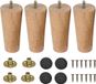 SnelShoppen Pieds de table coniques en bois 12 cm - 4 pièces
