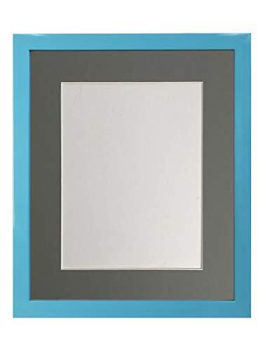 FRAMES BY POST 0,75 inch blauw fotolijst met donkergrijs Mount A4 image formaat 9 x 6 inch plastic glas