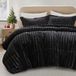 Madison Park Modern Down Alternatief Vullen Gezellig Bedding, Doos Gewatteerde Warme Dekking, Bijpassende Schaamte, Polyester, Zwart, Koning