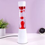 Fisura Lavalamp wit met rode lava