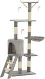 vidaXL Kattenkrabpaal met sisal krabpalen 138 cm grijs