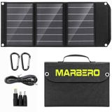 MARBERO 30W Zonnepaneel, Opvouwbare Zonnepaneel Batterijlader voor Draagbare Power Station Generator, iPhone, iPad, Laptop, QC3.0 USB-poorten & DC-uitgang (10 connectoren), Zwart, MBSP30