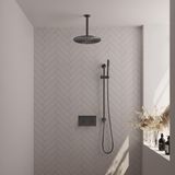 Brauer Gunmetal Carving Thermostatische Regendoucheset Inbouw - Hoofddouche 30 cm