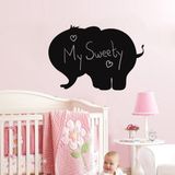Ambiance Sticker Schoolbordsticker - uitwisbare zelfklevende muurstickers - OLIFANTENSILHOUET - 95x140cm