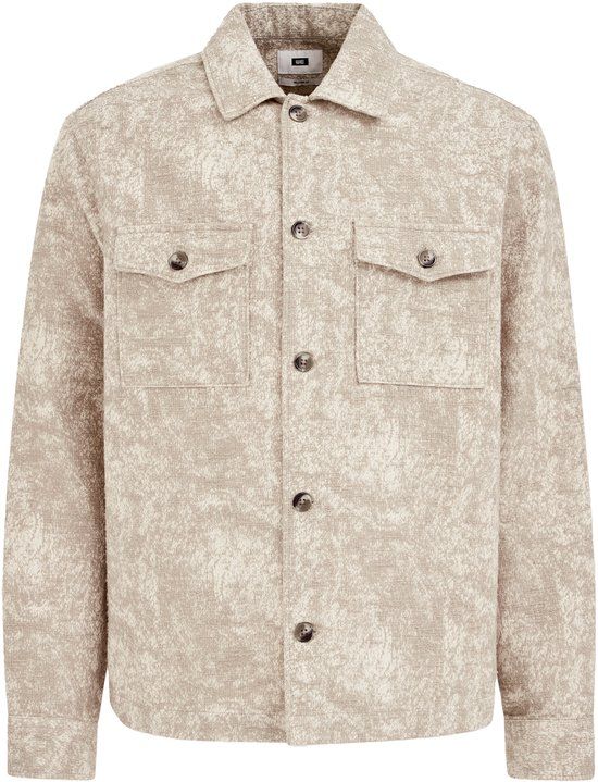 WE Fashion Heren regular fit overshirt met structuur