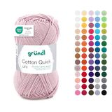 Gründl Wol Cotton Quick uni - dunne wol voor haken - breigaren - haakgaren - glanzend en huidvriendelijk - 100% katoen - 1 bol 50 g / 125 m - naalddikte 3-4 - rozenkwarts