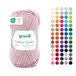Gründl Wol Cotton Quick uni - dunne wol voor haken - breigaren - haakgaren - glanzend en huidvriendelijk - 100% katoen - 1 bol 50 g / 125 m - naalddikte 3-4 - rozenkwarts