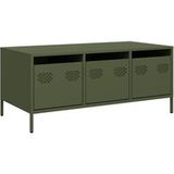 Acier laminé à froid table basse vert olive 101,5x50x43,5 cm