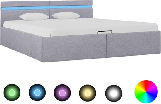 VidaXL Bedframe Lichtgrijs Stof 160x200 cm