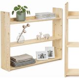Springos Wandplank - Boekenplank - Kruidenplank - Ophangbaar - Naturel - 10 Kg - 20 x 90 x 74 Cm