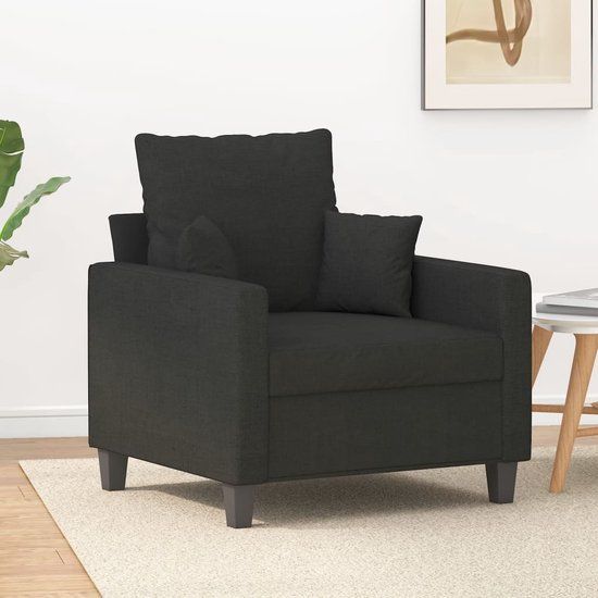 vidaXL Fauteuil 60 cm stof zwart