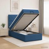Prolenta Maison Exclusive Lit Ottoman exclusif, avec matelas et éclairage LED bleu, dimensions 100 x 200 cm, revêtement en tissu