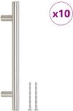 vidaXL Poignées 10 pièces, entraxe 128 mm, longueur totale 192 mm, argent