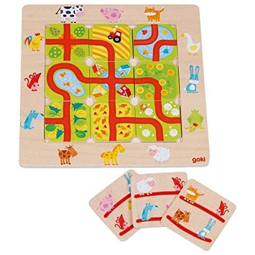 Goki - Vind de weg op het veld vormen en kleuren, meerkleurig (56333)