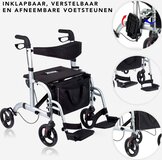 Aidapt Rollator - Grijs - Opvouwbaar - Lichtgewicht - Geschikt voor binnen & buiten