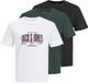 JACK & JONES JJAERO TEE SS CREW NECK 3PK MP Heren T-shirt Zwart L