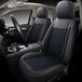 Auto Interieur Meester Mazda Autostoelhoevers voor Mazda 3, 2e generatie | Set van 2 | Hoogwaardig kunstleer (Skai) | CLS900 serie | Zwart met blauwe stiksels