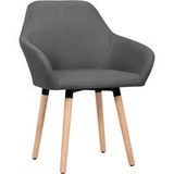 Maison Chaises de salle à manger Set de 2 Tissu gris foncé