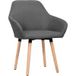 Maison Chaises de salle à manger Set de 2 Tissu gris foncé