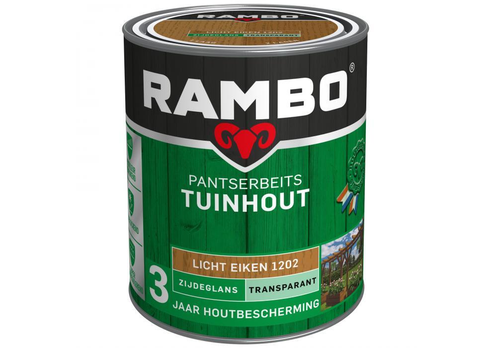 Rambo Tuinhout pantserbeits zijdeglans transparant licht eiken 1202 750 ml
