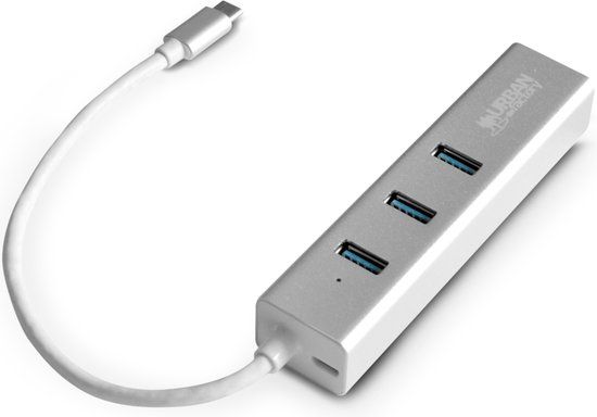 Urban Factory TCM02UF laptop dock & poortreplicator USB 3.2 Gen 1 (3.1 Gen 1) Type-C Zilver
