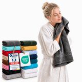 Komfortec 2x Handdoek 50x100 - 100% Katoen – Handdoekenset - Zacht - Antraciet