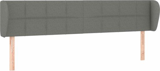 vidaXL Hoofdbord met randen 163x23x78/88 cm stof donkergrijs