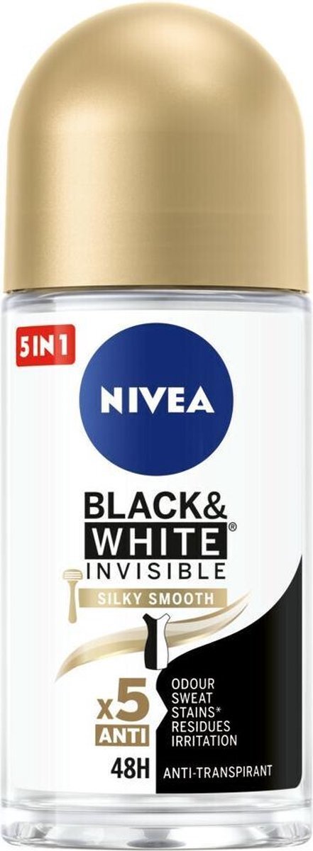 Nivea Deodorant Roller Black & White Silky Smooth 50 ml