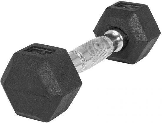 Gorilla Sports Dumbbell 2 kg - Hexagon Rubber - 1 x 2 kg