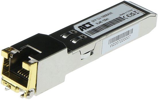 ACT SFP 1000Base copper RJ45 transceiver gecodeerd voor HP / HPE / Aruba / Procurve / H3C (JD089A/JD089B/JD089D)