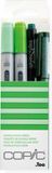 Copic Ciao Doodle Pack Green markeerstift 4 stuk(s) Beitel/penseelpunt Groen, Lichtgroen