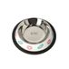 Dingo Z30040 Voerbak voor honden, duurzaam metaal, antislip, met rubberen onderkant, ergonomische vorm, donutmotieven, inhoud 0,16 l