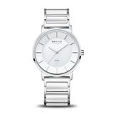 Bering 19535-754 Polshorloge Dames Zonne Saffierglas Staal Zilverkleurig Wit 35 mm