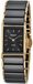 Regent montre femme F-1584, acier inoxydable, plaqué or, avec éléments en céramique, noir