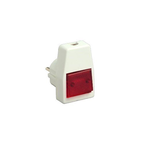 Unitec 44084L Schuko-stekker, pvc met uitschakelaar, verlicht, wit