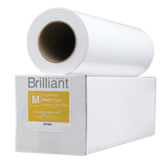 Brilliant Supreme Inkjet Matte Papier Rol 17" 43,2cm x 30 mtr