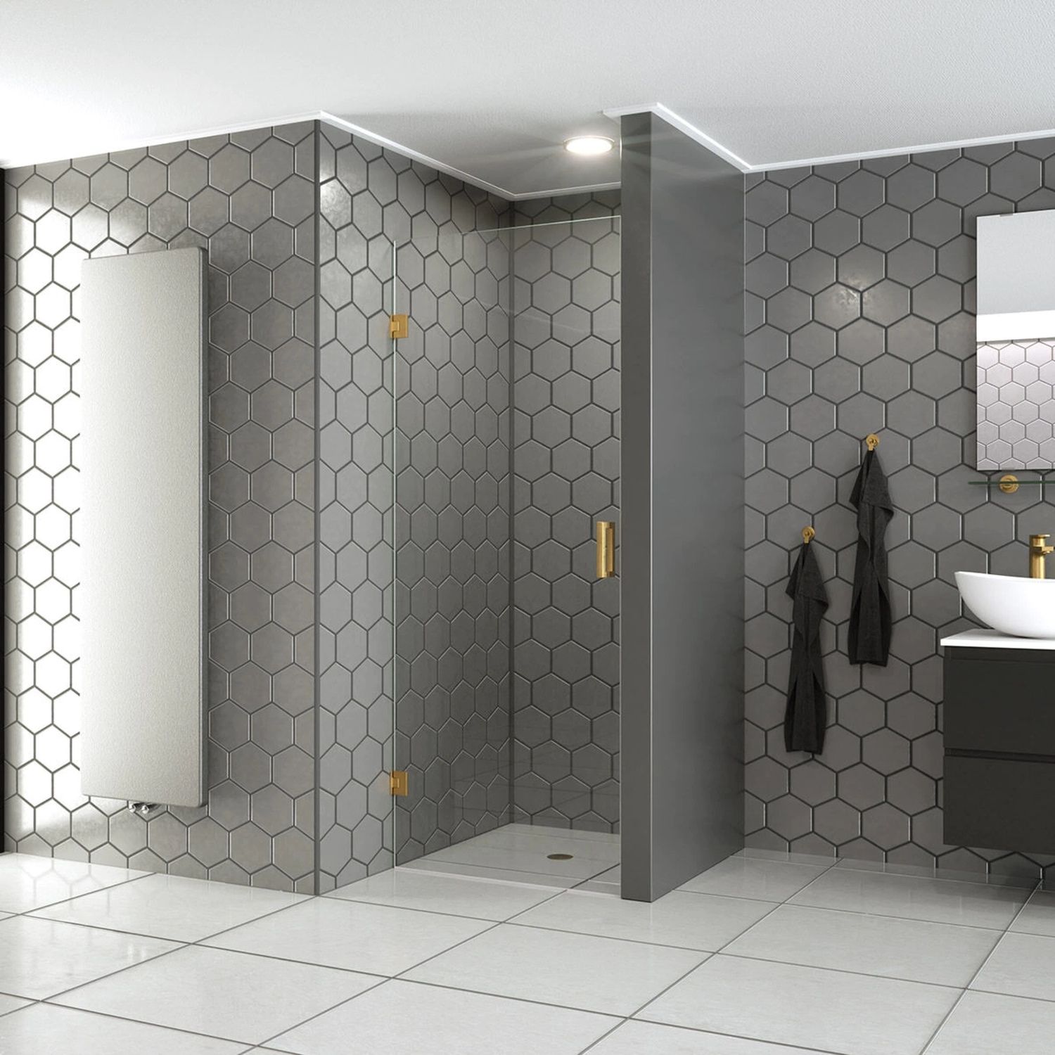 Boss & Wessing Douchedeur profielloos modern alle kleuren en maten