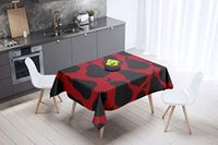 Bonamaison Tafelkleed, Anti-Mold, Sneldrogend, Waterdicht, 100% Polyester Tafellaken, rood Zwart, 140 x 140 Cm