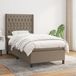vidaXL Lit plateforme avec matelas, couleur taupe, 100x200 cm, avec tissus d'ameublement
