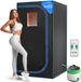 SereneLife Draagbare Sauna – Thuissauna Spa – Stoomsauna- 4L Stomer- Opvouwbare Sauna Stoel- Stoomapparaat- Afstandsbediening- 90 x 90 x 180 cm - Zwart- 1 Persoon
