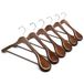 Amber Home 6 stuks walnoot brede schouder houten pak kleerhangers met antislip broek bar, massief houten jas kleerhangers gladde afwerking voor trui, broeken, zware kleding (walnoot, 6 stuks)
