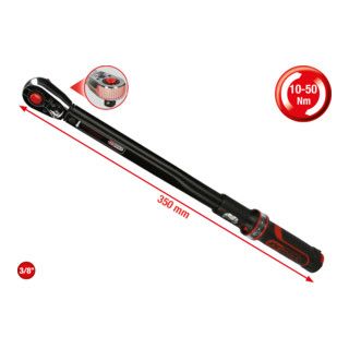 KS Tools 3/8" ERGOTORQUE® precision torque wrench, 10-50Nm