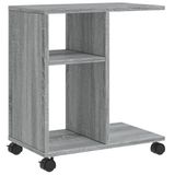 VidaXL Bijzettafel met wieltjes 50x30x55 cm hout grijs sonoma eiken